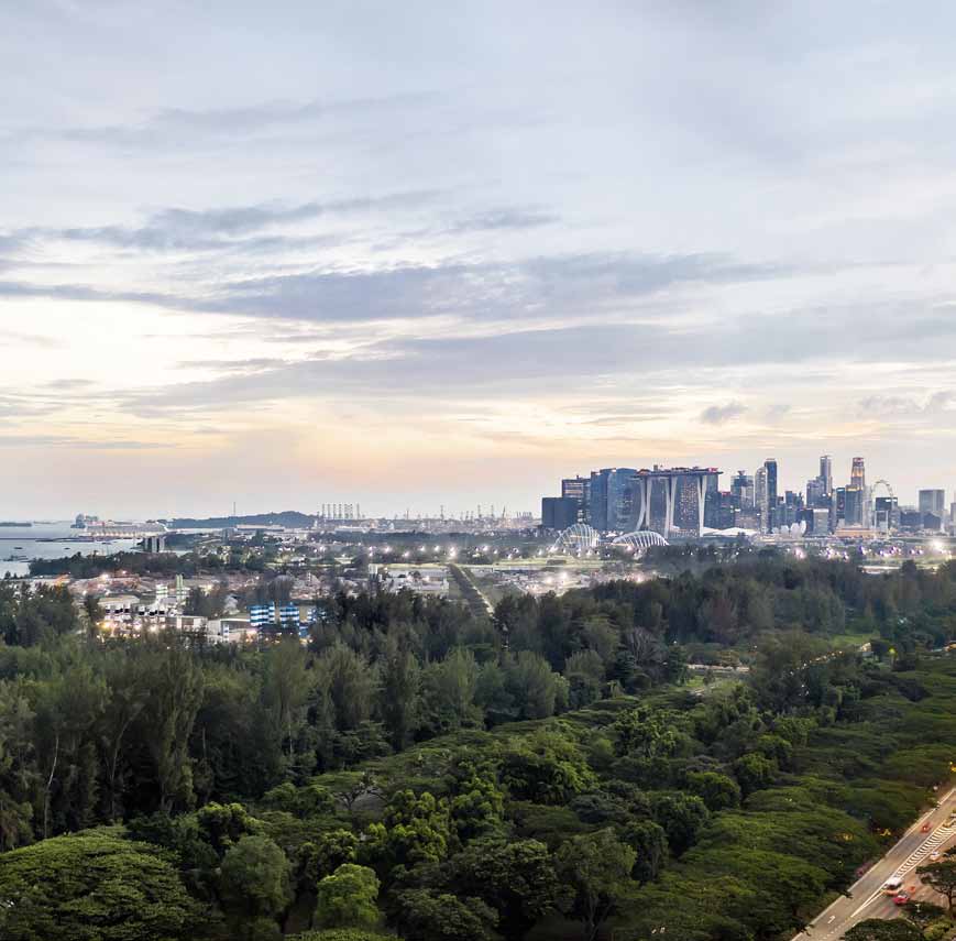 The city skyline from the tower (artist’s impression)